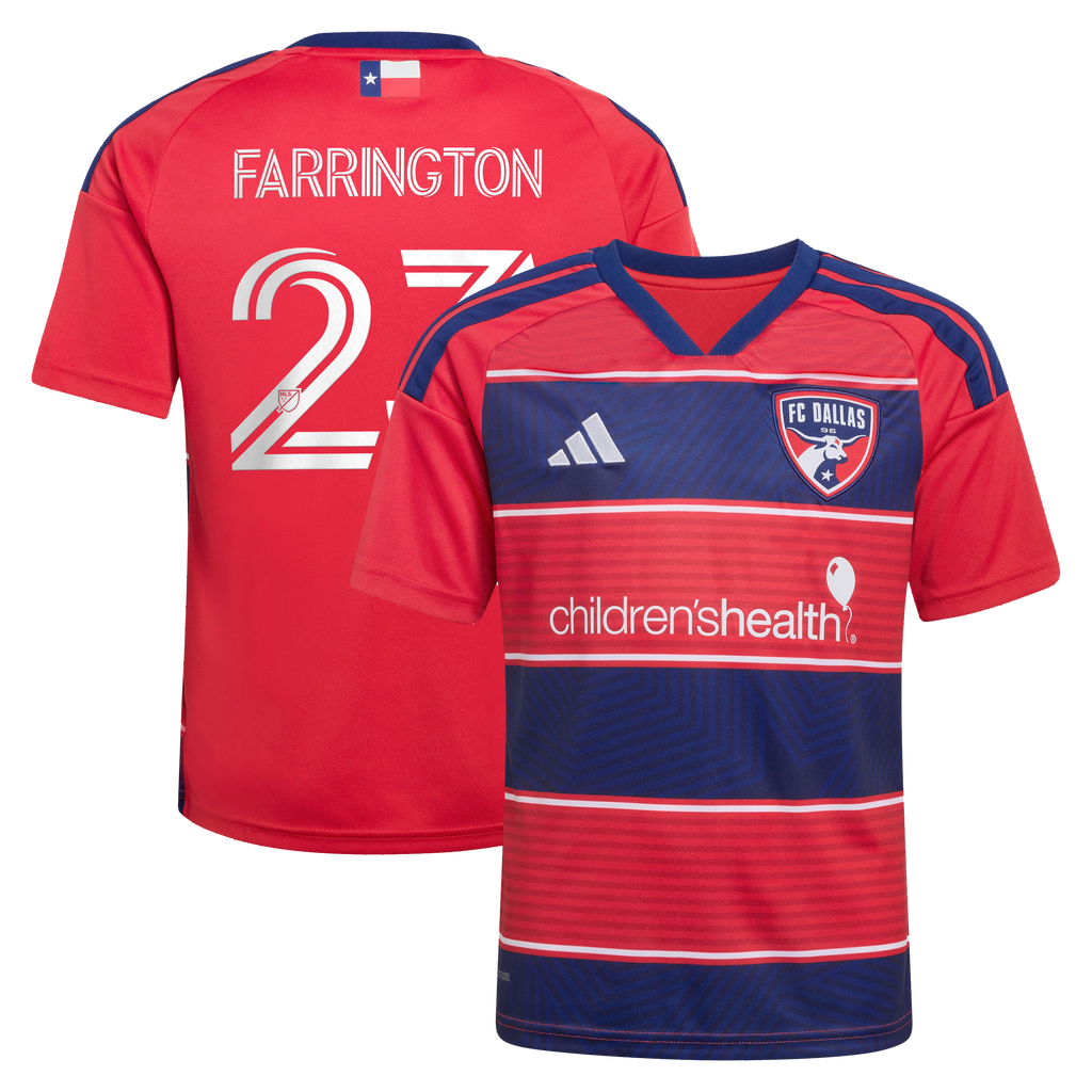 Youth FC Dallas Logan Farrington Red 2026 DNA Kit Replica Jersey