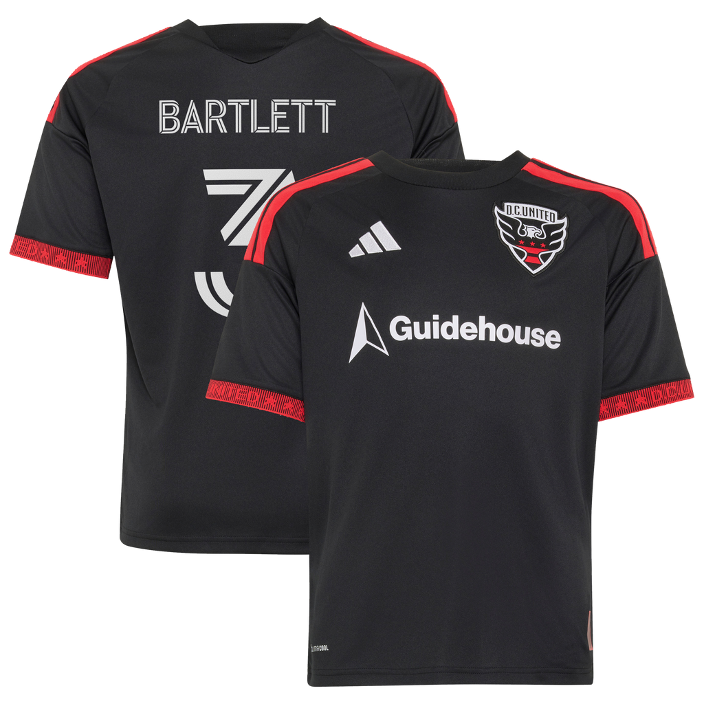 Youth D.C. United Lucas Bartlett Black 2026 Black-and-Red Kit Replica Jersey