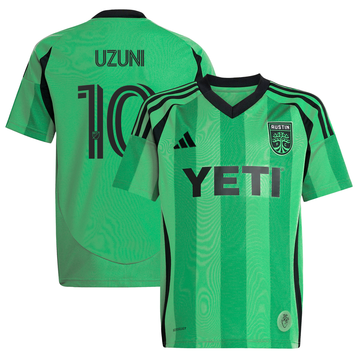 Youth Austin FC Myrto Uzuni Green 2025 The Heartbeat Kit Replica Jersey