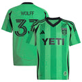 Youth Austin FC Owen Wolff Green 2025 The Heartbeat Kit Replica Jersey
