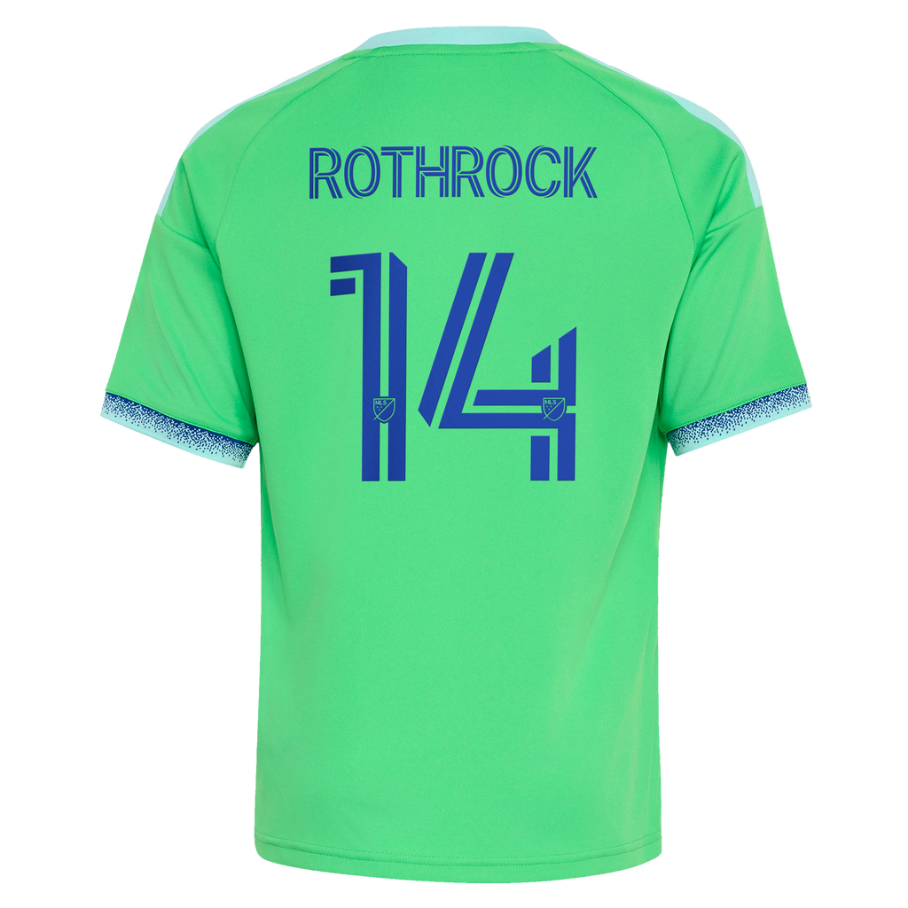Youth Seattle Sounders FC Paul Rothrock Rave Green The Evergreen State Kit Replica Jersey