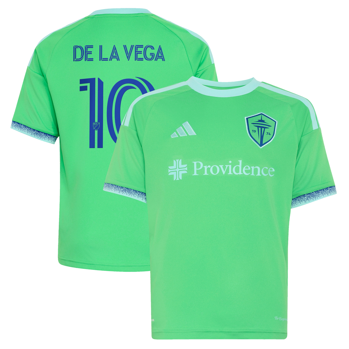Youth Seattle Sounders FC Pedro de la Vega Rave Green The Evergreen State Kit Replica Jersey