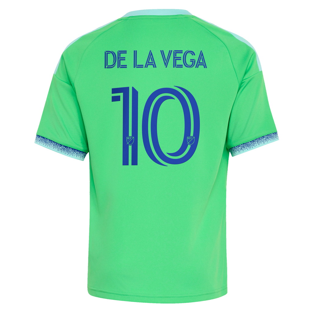 Youth Seattle Sounders FC Pedro de la Vega Rave Green The Evergreen State Kit Replica Jersey