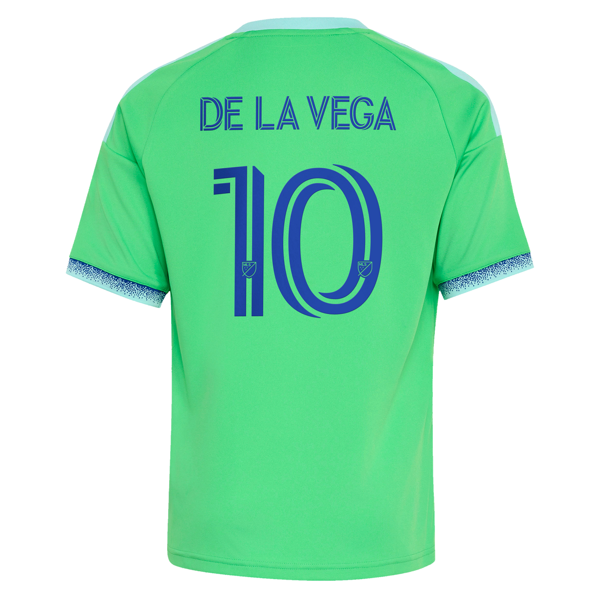Youth Seattle Sounders FC Pedro de la Vega Rave Green The Evergreen State Kit Replica Jersey