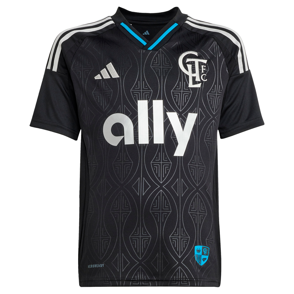 Youth Charlotte FC Pep Biel Black 2025 Fortress Kit Replica Jersey
