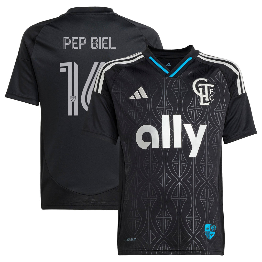 Youth Charlotte FC Pep Biel Black 2025 Fortress Kit Replica Jersey