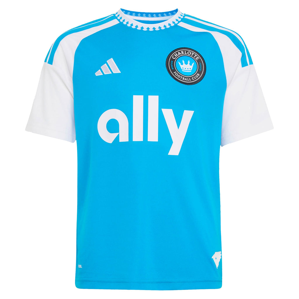 Youth Charlotte FC Pep Biel Blue 2026 Carolina Kit: Crowns Up Replica Jersey