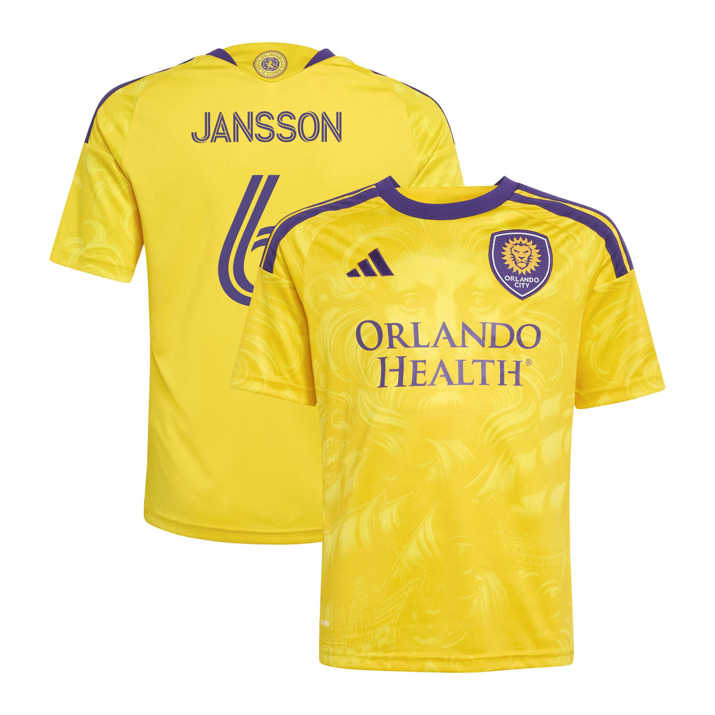 Youth Orlando City SC Robin Jansson Yellow 2026 Sunken Treasure Kit Replica Jersey