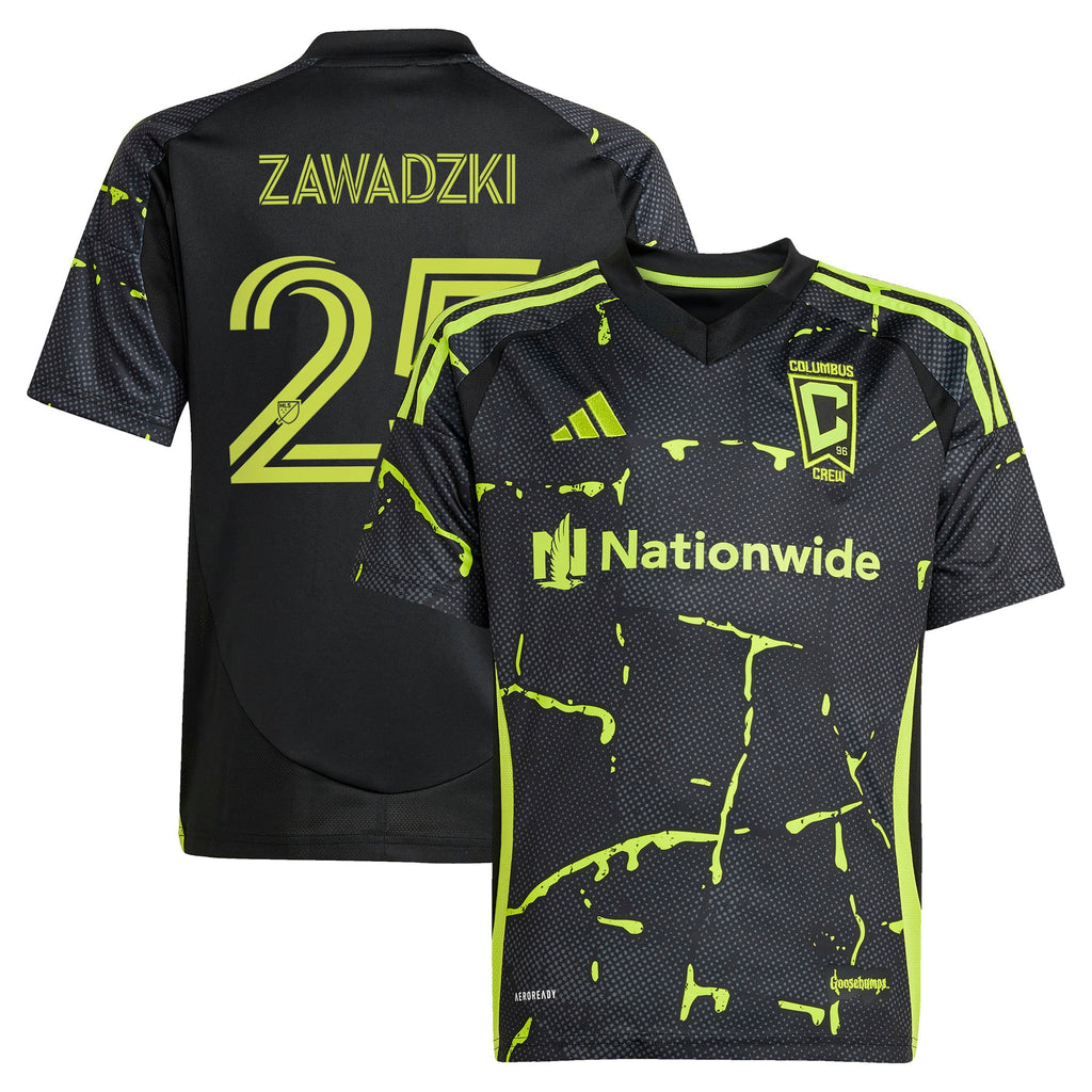 Youth Columbus Crew Sean Zawadzki Black 2025 The Goosebumps Kit Replica Player Jersey