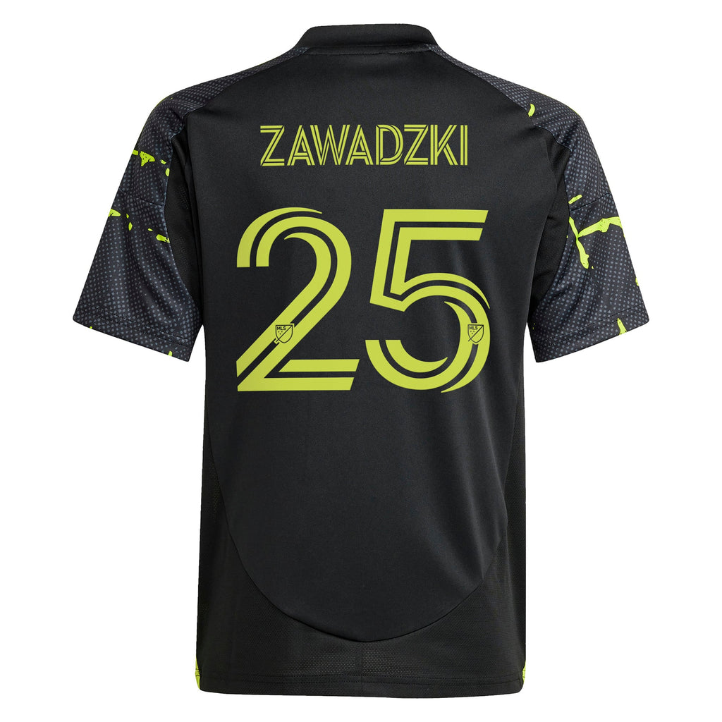 Youth Columbus Crew Sean Zawadzki Black 2025 The Goosebumps Kit Replica Player Jersey