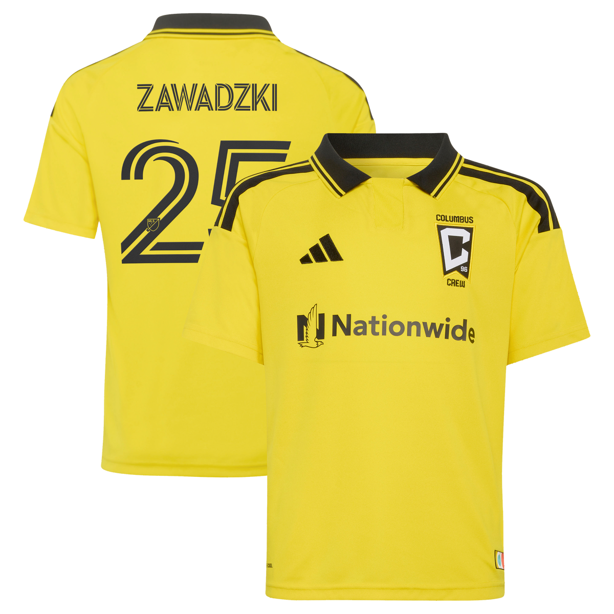 Youth Columbus Crew Sean Zawadzki Yellow 2026 The Crafted for Excellence Kit Replica Jersey