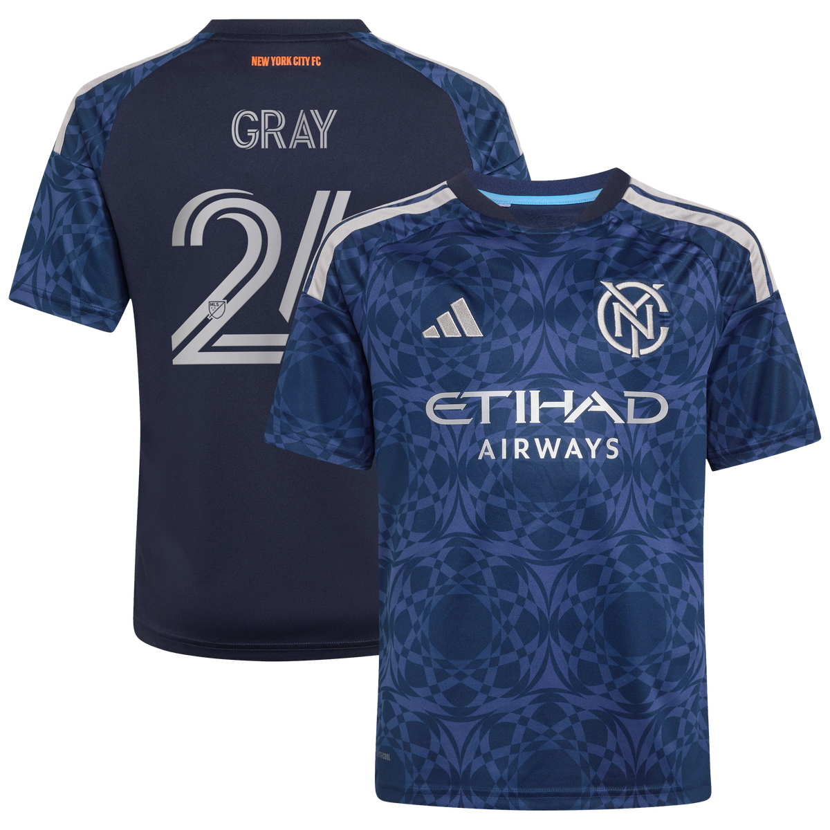 Youth New York City FC Tayvon Gray Blue 2026 The All Nations Kit Replica Jersey