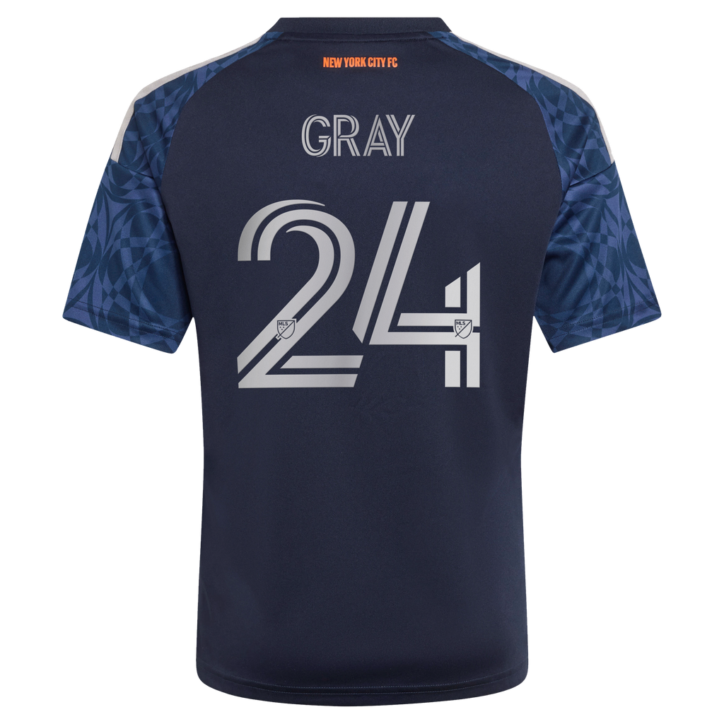Youth New York City FC Tayvon Gray Blue 2026 The All Nations Kit Replica Jersey