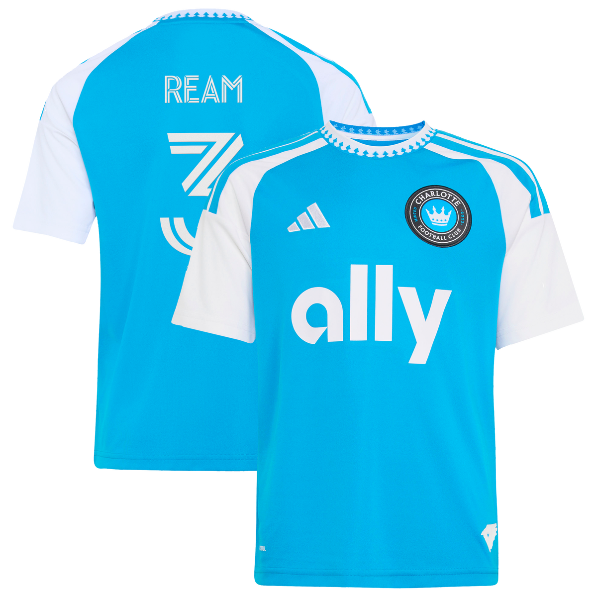 Youth Charlotte FC Tim Ream Blue 2026 Carolina Kit: Crowns Up Replica Jersey