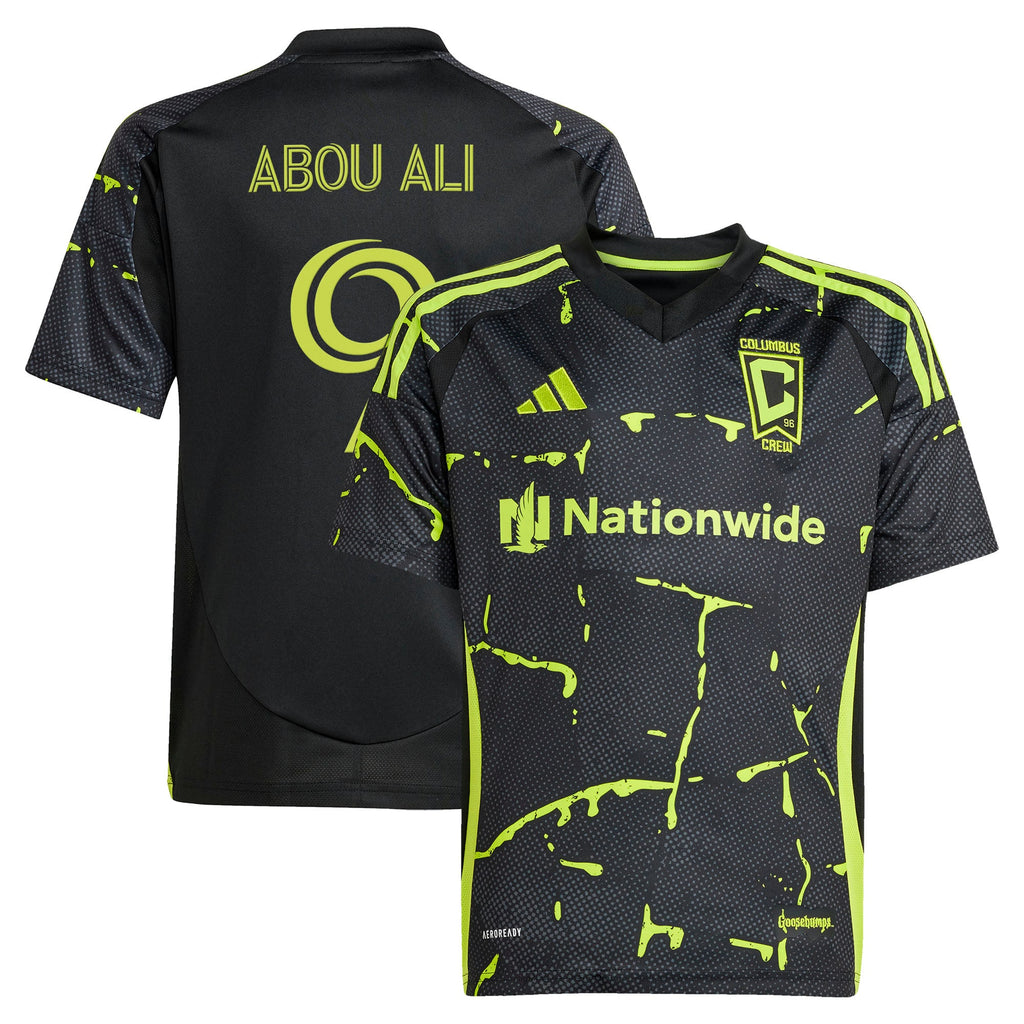 Youth Columbus Crew Wessam Abou Ali Black 2025 The Goosebumps Kit Replica Jersey