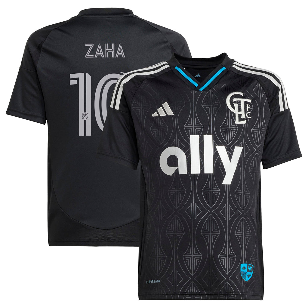 Youth Charlotte FC Wilfried Zaha Black 2025 Fortress Kit Replica Player Jersey