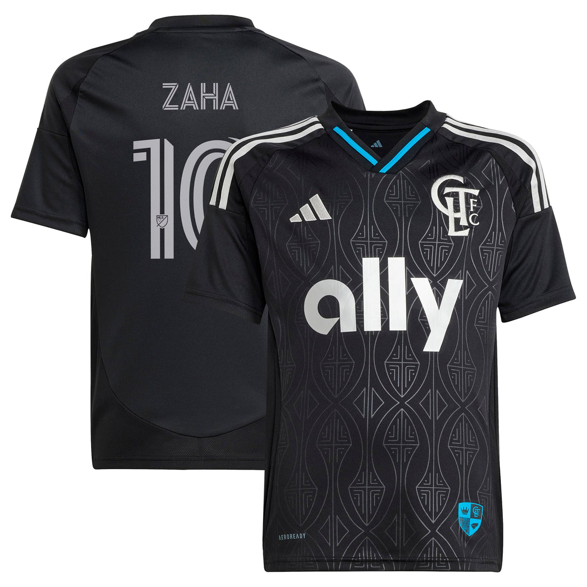 Youth Charlotte FC Wilfried Zaha Black 2025 Fortress Kit Replica Player Jersey